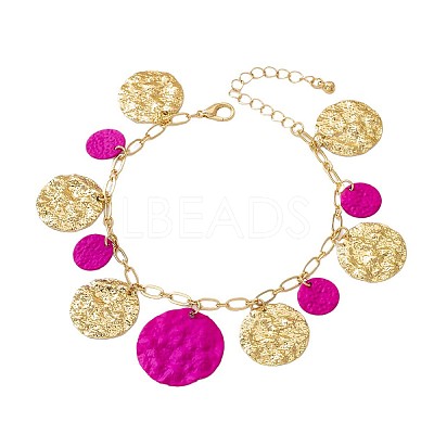 Alloy Textured Disc Tassel Anklets FS-WG7E5E5-01-1