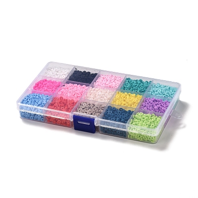 150G 15 Colors Handmade Polymer Clay Beads CLAY-JP0001-12-4mm-1