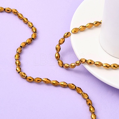 Electroplate Glass Beads GC881Y-3-1