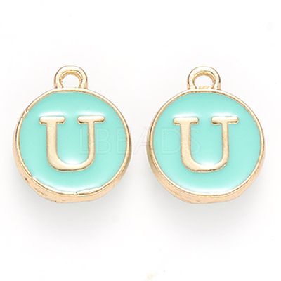 Golden Plated Alloy Enamel Charms ENAM-S118-05U-1