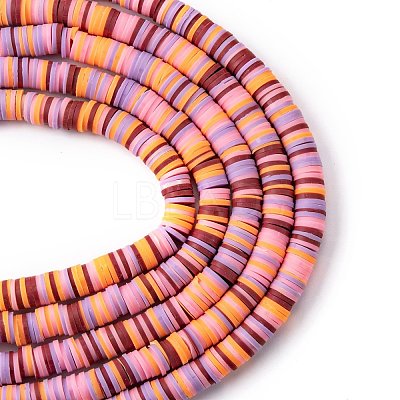 Handmade Polymer Clay Beads Strands CLAY-R089-8mm-T007-1