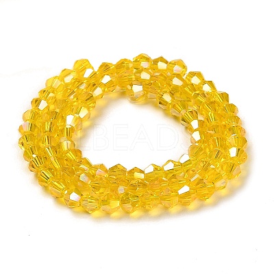 Transparent Electroplate Glass Beads Strands GLAA-F029-4mm-A22-1