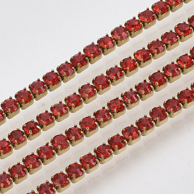 304 Stainless Steel Rhinestone Strass Chains STAS-T055-06G-1
