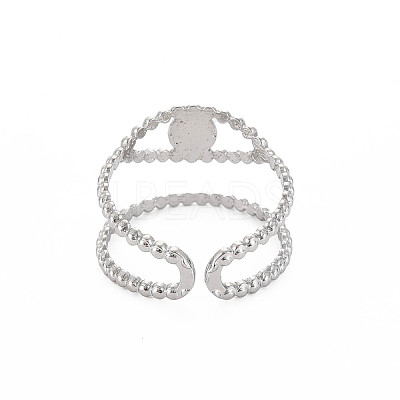 Tarnish Resistant 304 Stainless Steel Open Pad Ring Cabochon Settings LS-STAS-S119-157P-1