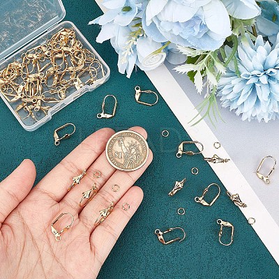 50Pcs Brass Leverback Earring Findings DIY-CN0002-22-1