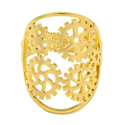Ring with Gear 304 Stainless Steel Adjustable Rings LS-RJEW-G306-03G-1