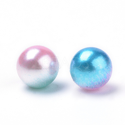 Rainbow Acrylic Imitation Pearl Beads OACR-R065-10mm-A05-1