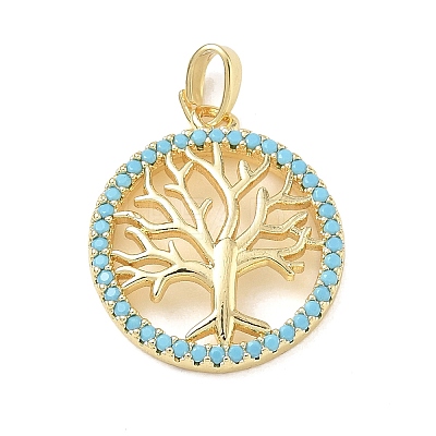 Brass Rhinestone Pendants RB-CBACCCF-04G-1