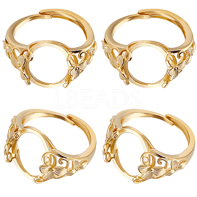 4Pcs Adjustable Brass Ring Components KK-BBC0008-71-1