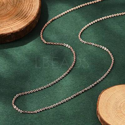 Brass Cable Chain Necklaces X-MAK-P011-01RG-1