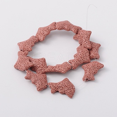 Dolphin Dyed Synthetic Lava Rock Beads Strands G-N0097-12-1