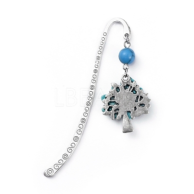 Tibetan Style Alloy Bookmarks AJEW-JK00158-07-1