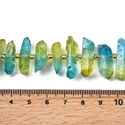 Electroplated Natural Quartz Crystal Beads Strands G-F800-D12-1