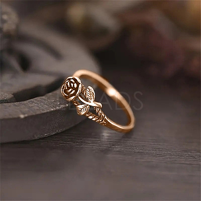 Alloy Rose Finger Rings WG6B24B-08-1