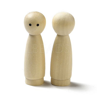 Unfinished Wooden Peg Dolls Display Decorations WOOD-E015-01E-1