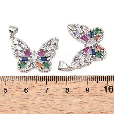 Brass Micro Pave Cubic Zirconia Pendants CU-CBA908F-05P-09-1