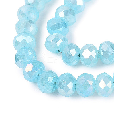 Dyed Crackle Imitation Jade Glass Beads Strands EGLA-Q131-02B-04-1