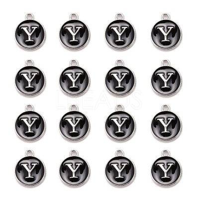 Platinum Plated Alloy Charms X-ENAM-S118-02Y-P-1