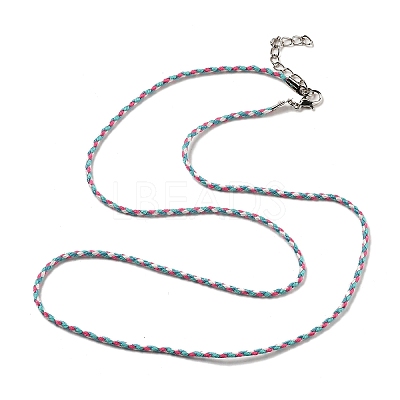 2MM Braided Round Polycotton Cord Necklace Making with Alloy Lobster Claws Clasps and Iron End Chains NJEW-Q031-01B-1