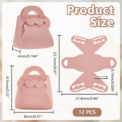 12Pcs Folding Hollow Heart Bag Shaped PU Leather Candy Gift Tote Boxes for Christmas Party Wedding Favors ABAG-AR0001-10-1