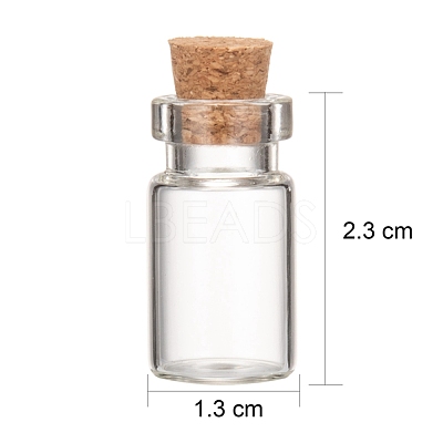 Glass Wishing Bottle Bead Containers CON-Q014-1