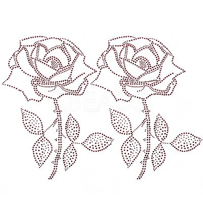 Rose Shape Hotfix Rhinestone DIY-WH0308-281-1