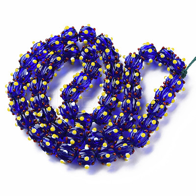 Transparent Handmade Bumpy Lampwork Beads Strands LAMP-T007-18-B08-1