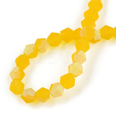 Imitate Austrian Crystal Bicone Frosted Glass Beads Strands GLAA-F029-TM2mm-A22-1