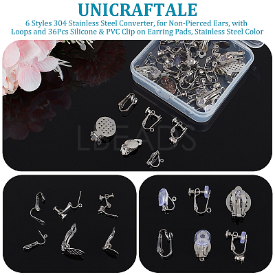 36Pcs 6 Styles 304 Stainless Steel Converter STAS-UN0053-57-1