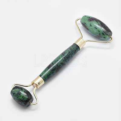 Natural Ruby in Zoisite Brass Face Massager MRMJ-G008-03G-1
