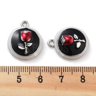 Rack Plating Alloy Enamel Pendants PALLOY-F311-12P-1