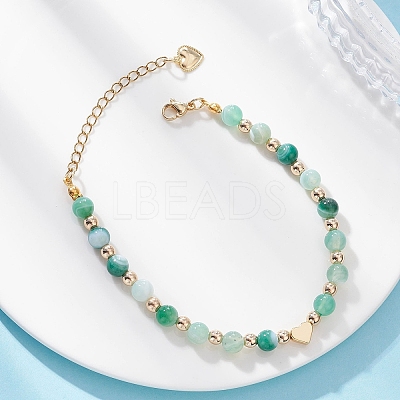 Natural Banded Agate Beaded Bracelets BJEW-JB12752-03-1