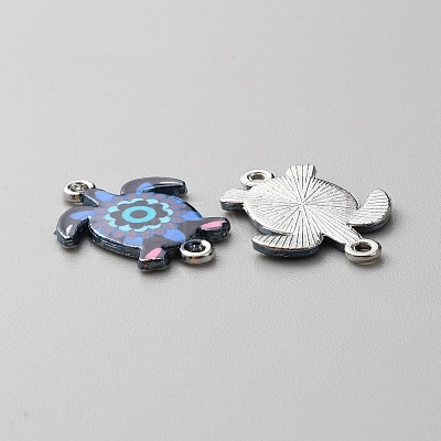 Alloy Enamel Printed Connector Charms ENAM-WH0065-15P-05-1