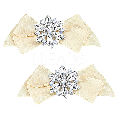 2Pcs Detachable Bowknot Polyester Ribbon Shoe Decoration FIND-FG0003-03A-1
