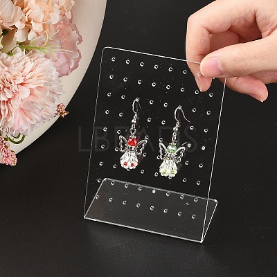 2Pcs L Shaped Organic Glass Earring Display Stands ODIS-YW0001-07-1