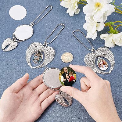 4 Sets 2 Style Alloy Pendant Decoration Cabochon Settings AJEW-FH0002-02-1