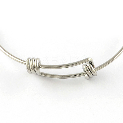 Tarnish Resistant Adjustable 201 Stainless Steel Expandable Bangle Making STAS-R069-03-1