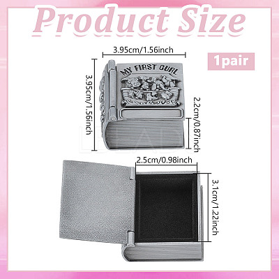 Alloy Engraved First Curl and First Tooth Keepsake Boxes CON-WH0123-18A-1
