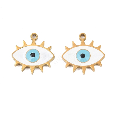 304 Stainless Steel Enamel Pendants STAS-Z190-09G-06-1