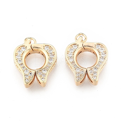 Brass Micro Pave Clear Cubic Zirconia Twister Clasp KK-N232-513-1