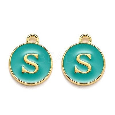 Golden Plated Alloy Enamel Charms X-ENAM-Q437-15S-1