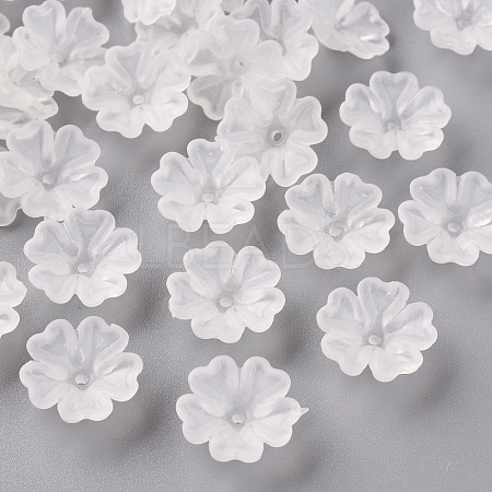 Transparent Frosted Acrylic Bead Caps MACR-S371-04A-701-1