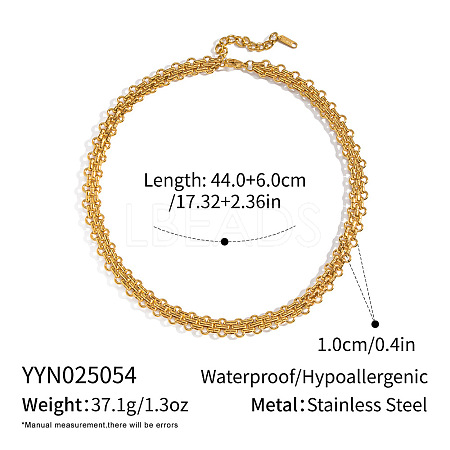 304 Stainless Steel Link Chain Necklaces for Women UT1366-1-1
