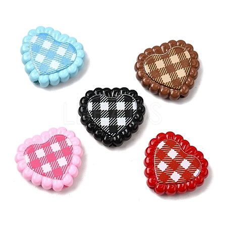Printed Opaque Acrylic Beads OACR-H054-12-1
