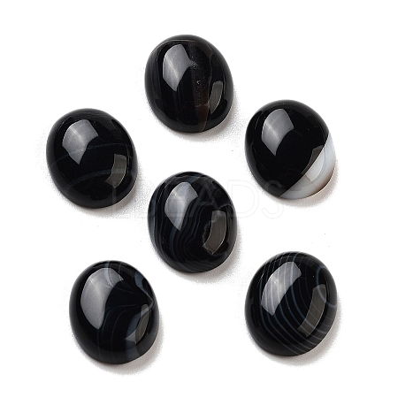 Natural Dyed & Heated Black Agate Cabochons G-G145-01A-31-1
