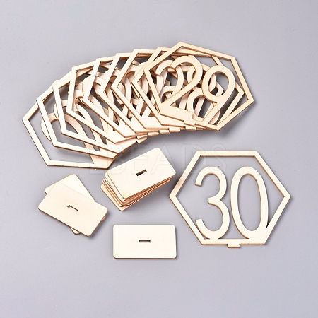 Wood Table Numbers Cards AJEW-WH0021-29C-1