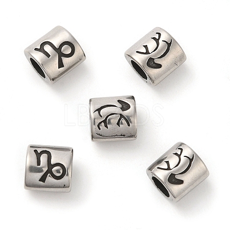 Oval with Constellation 304 Stainless Steel Beads STAS-E215-05AS-02-1