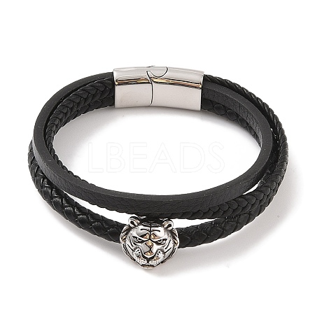 Braided Microfiber Leather Multi-strand Bracelets BJEW-B096-21F-1