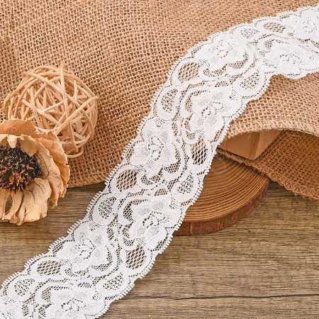 Lace Trim Nylon Stretch Ribbon for Jewelry Making ORIB-F001-51-1