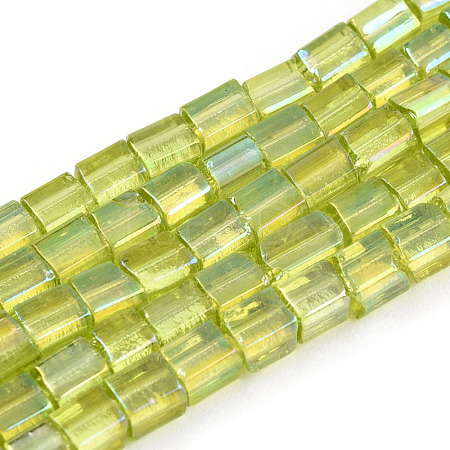 Transparent Electroplate Glass Bead Strands GLAA-N047-08-C07-1